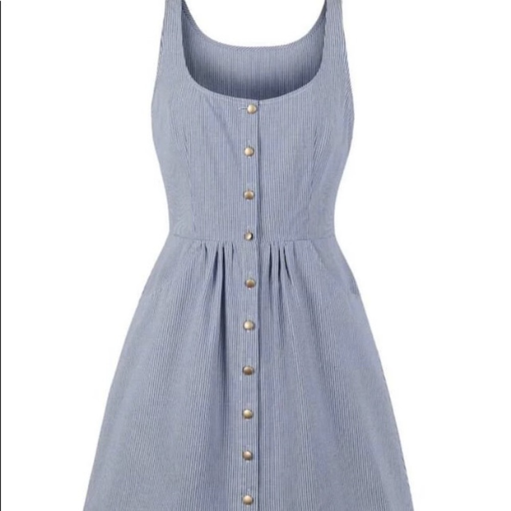 Plus size striped button dress